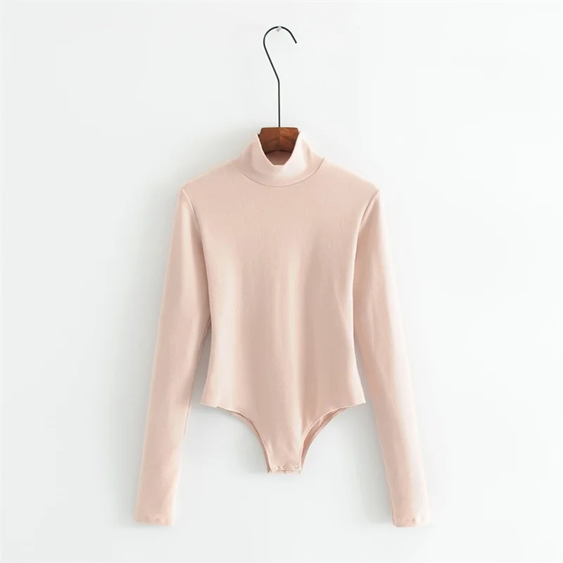 red bodysuit Autumn & Winter Wear Women Turtleneck Long Sleeve Warm Bodysuits cut out bodysuit