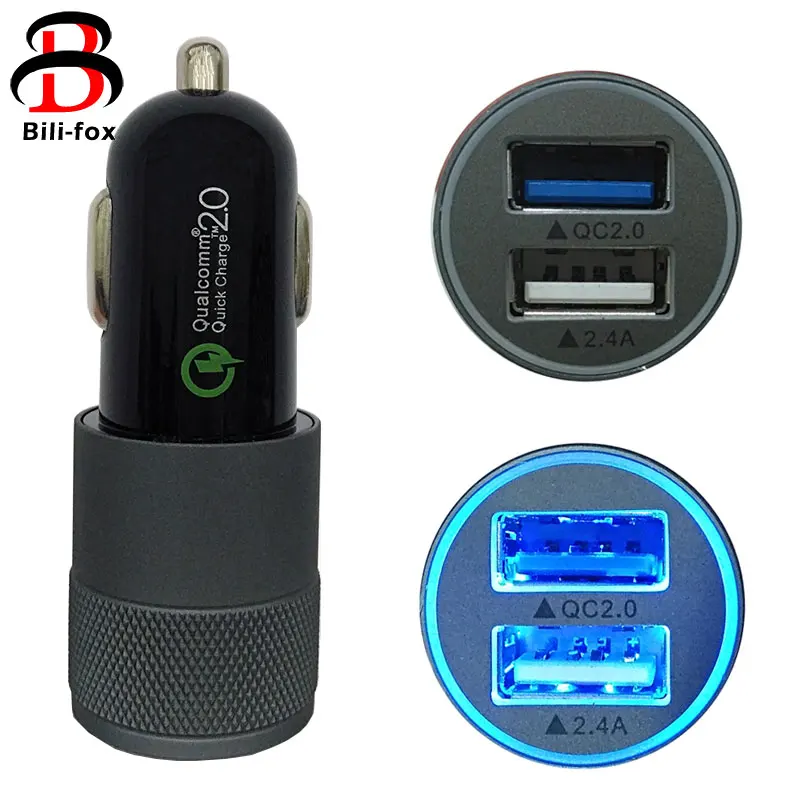 Автомобильное зарядное устройство Bili-Fox USB QC2.0 быстрое с двумя usb-портами