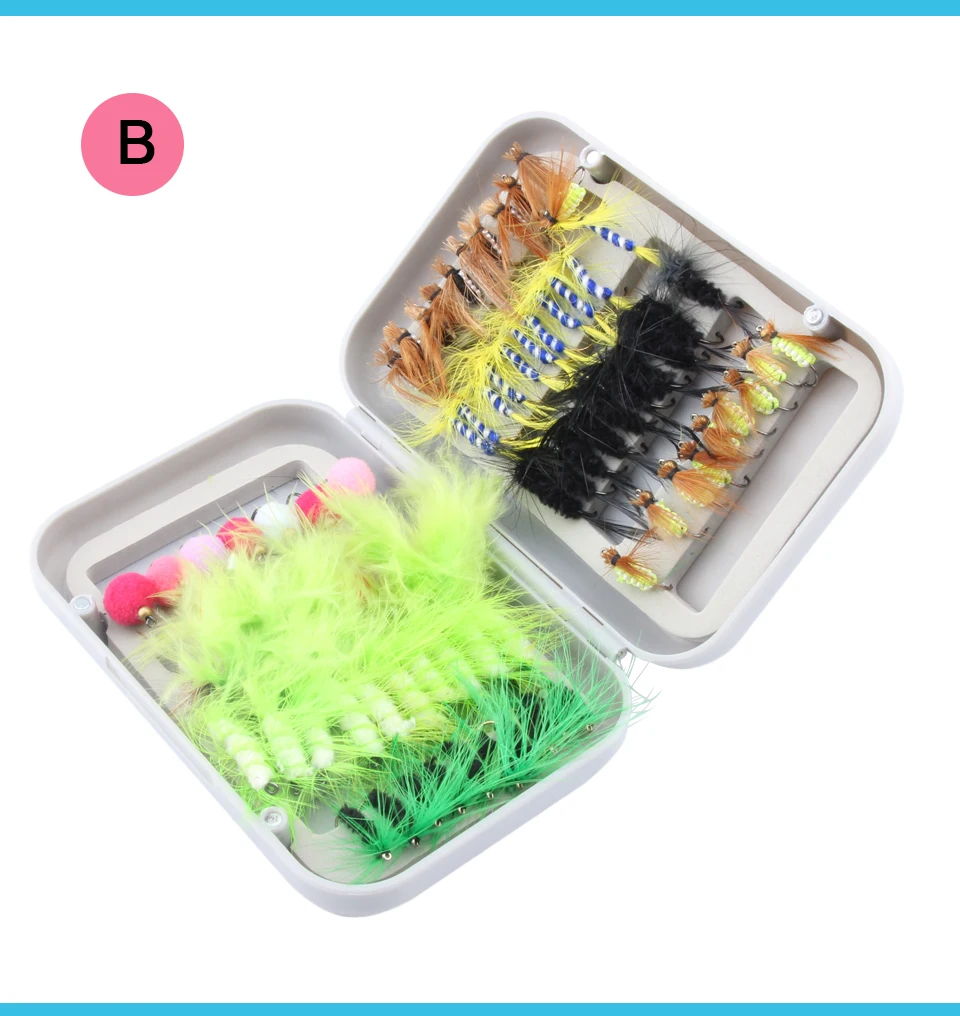 Top Brand 80Pieces Assortment Dry Flies PackSet Feather Bait Trout Salmon Fly Hooks Lures Fishing  (3)