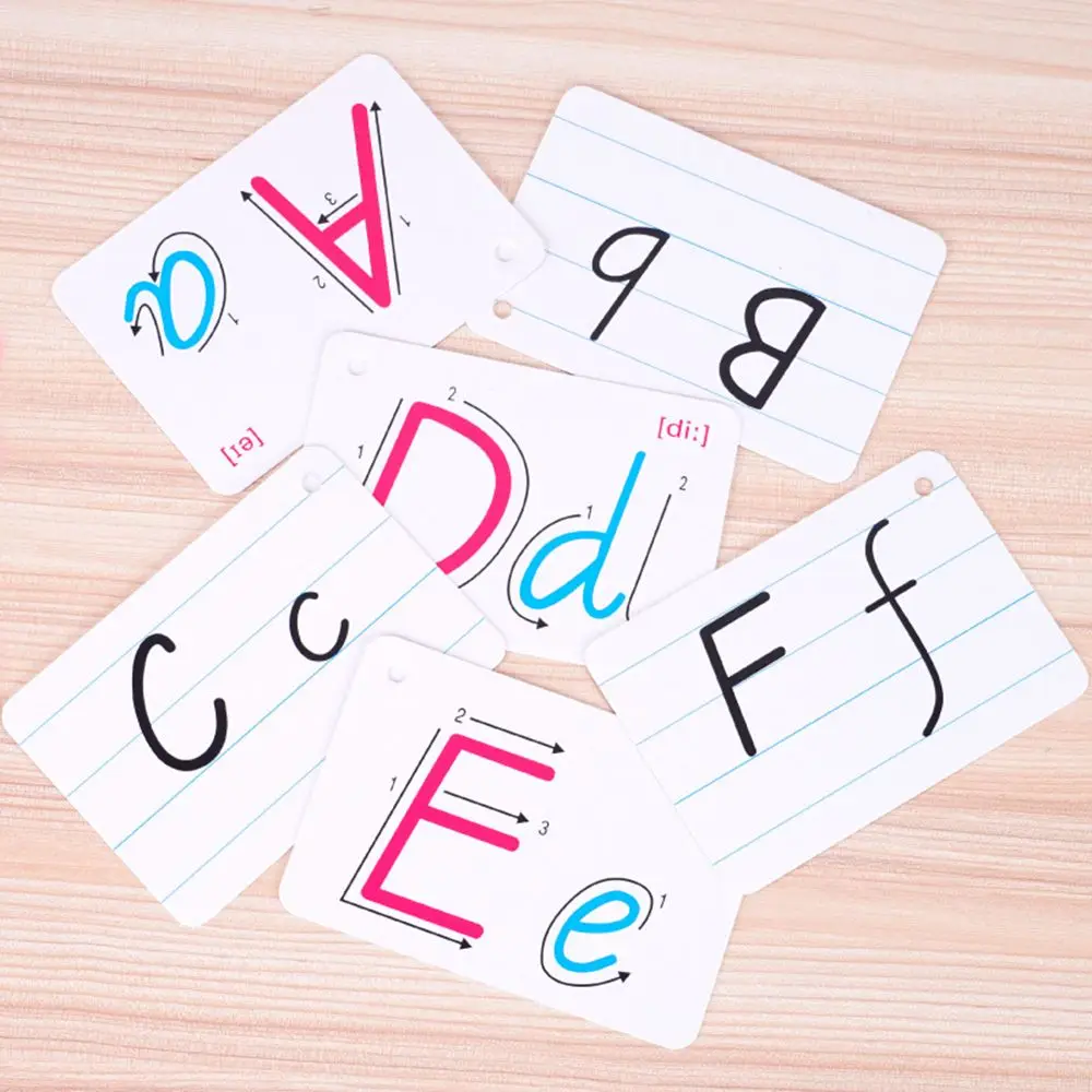 

English Education 26 Letter Baby Cards Montessori Early Development Cards Kids Flashcards Educational Toys for Children Learning