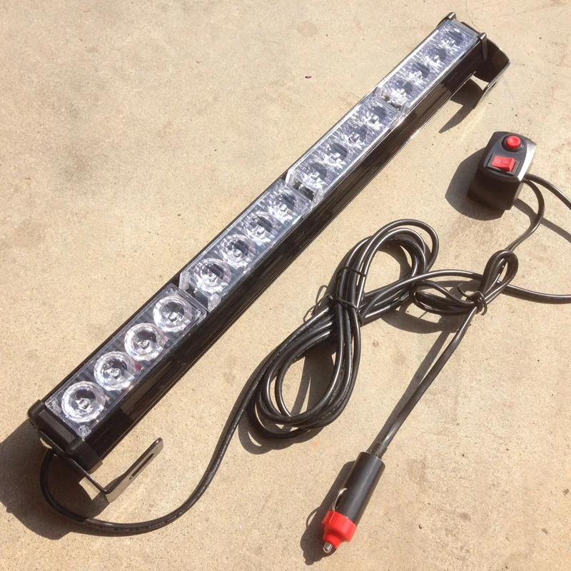 1pc 18 inch 12v Car Led Emergency light bar Police Led driving strobe light Hazard Caution lamp