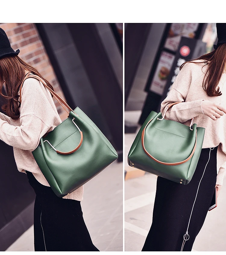 Brand Design Women Shoulder Bag Large Capacity Chain Bucket Handbags Quality PU Leather Women's Totes Shopping Bag sac a main