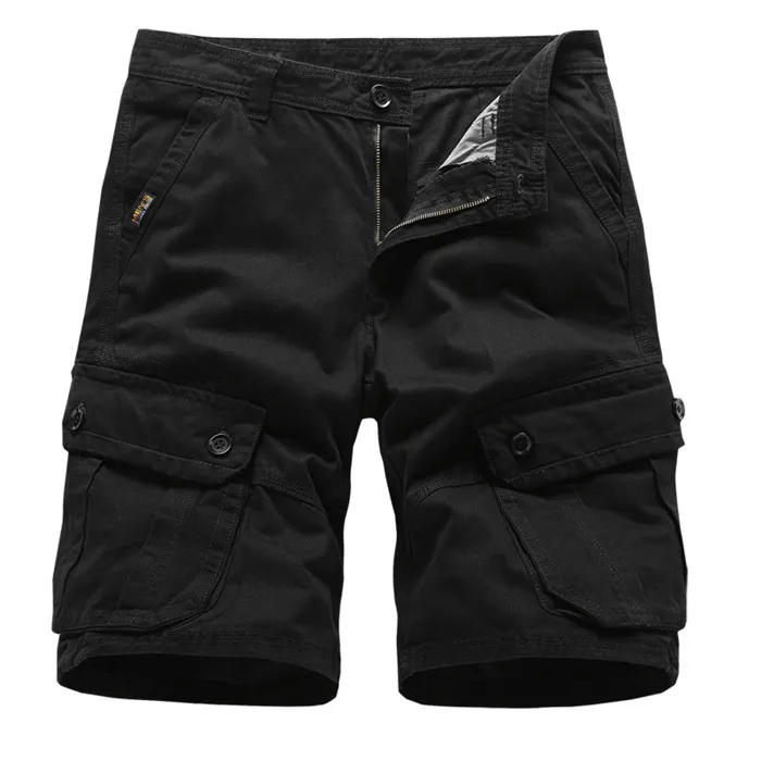 New Multi-pocket Men Cargo Shorts Casual Loose Short Pants Solid Camo Military Summer Knee Length Plus Size Shorts,2813