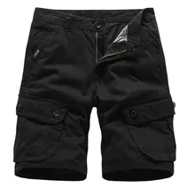 New Multi-pocket Men Cargo Shorts Casual Loose Short Pants Solid Camo Military Summer Knee Length Plus Size Shorts,2813