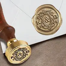 Персонализированные монограмма 2-Начальные Пользовательские Воск печать штамп " die-#3382 викторианской свадьбы duogram