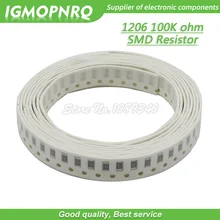 100 шт. 1206 SMD резистор 1% сопротивление 100K ohm Резистор проволочного чипа 0,25 W 1/4W 104 IGMOPNRQ