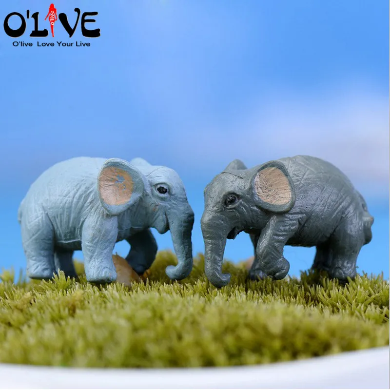 

Elephant Figurines Mini Garden Accessories Fairy Garden Miniatures Resin Animals Gnome Decorations Bonsai Micro Landscape DIY
