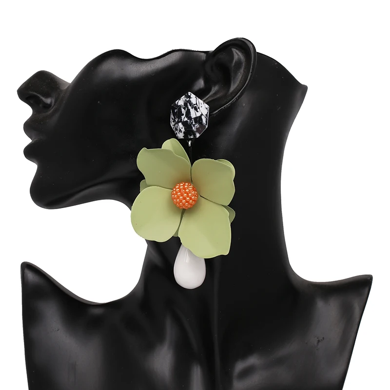 Бренд JURAN, серьги-капли в форме цветка из смолы, женские длинные очаровательные серьги ручной работы, большие висячие серьги в стиле бохо, вечерние серьги, подарок