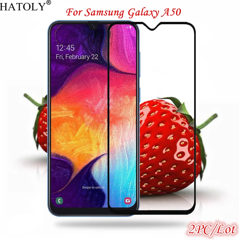 2Pcs Per Samsung Galaxy A50 Protezione Dello Schermo Di Vetro Pieno Di Colla Pellicola Di Vetro Temperato Per Samsung Galaxy A50 Di Vetro Per Samsung 