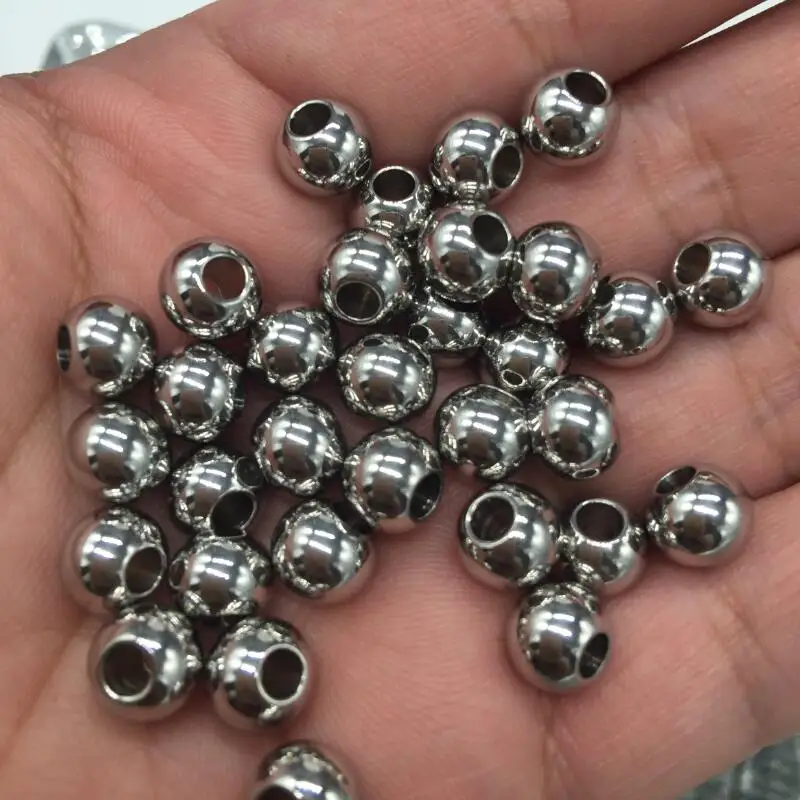 50PCs/lot Stainless Steel Beads 8mm Solid Beads for Jewelry Making