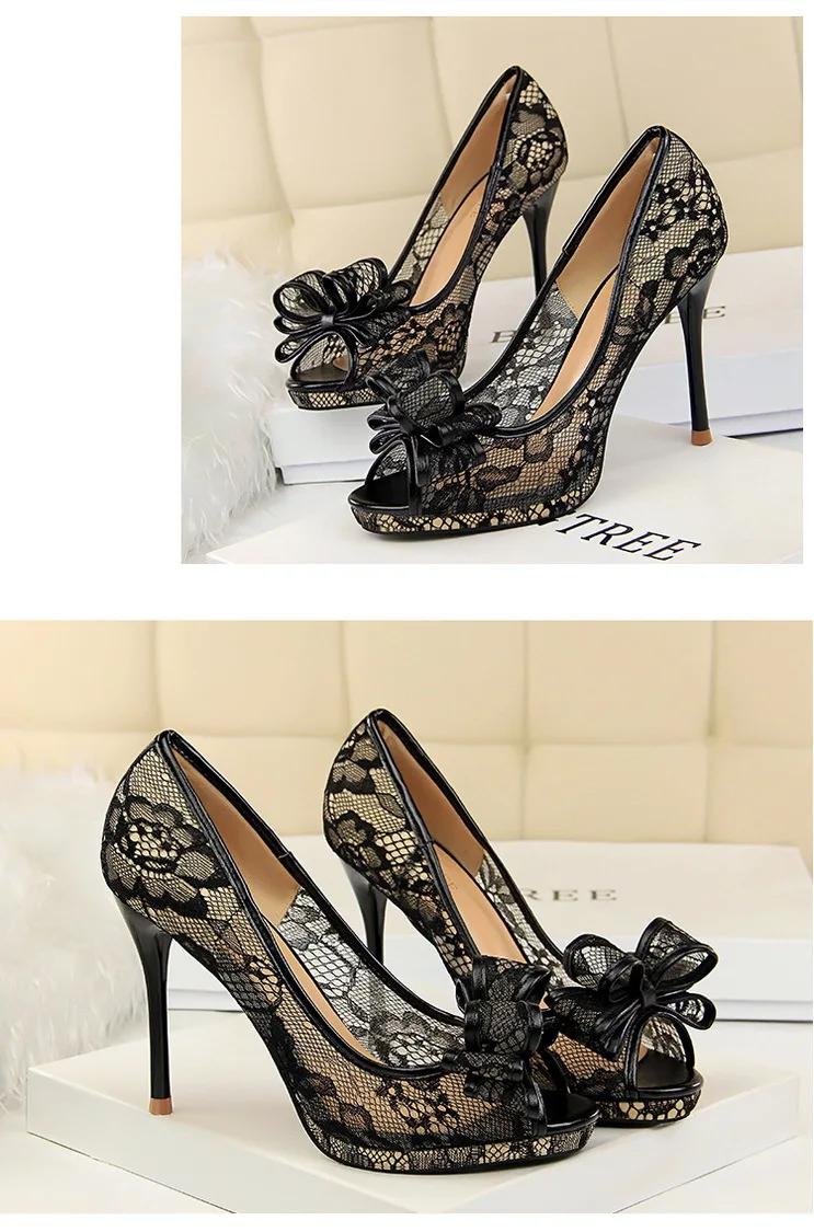 Г., новые женские туфли-лодочки кружевная обувь на платформе модная женская обувь на высоком каблуке с открытым носком пикантная Свадебная обувь для вечеринок женская обувь на шпильке
