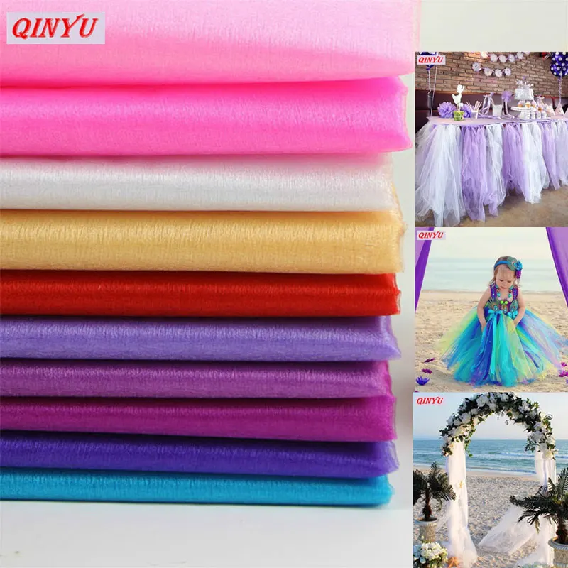 

5M/10M Sheer Crystal Organza Tulle Roll Fabric Gauze Element For Wedding Party Decoration New Year Christmas Decoration 6ZSH015