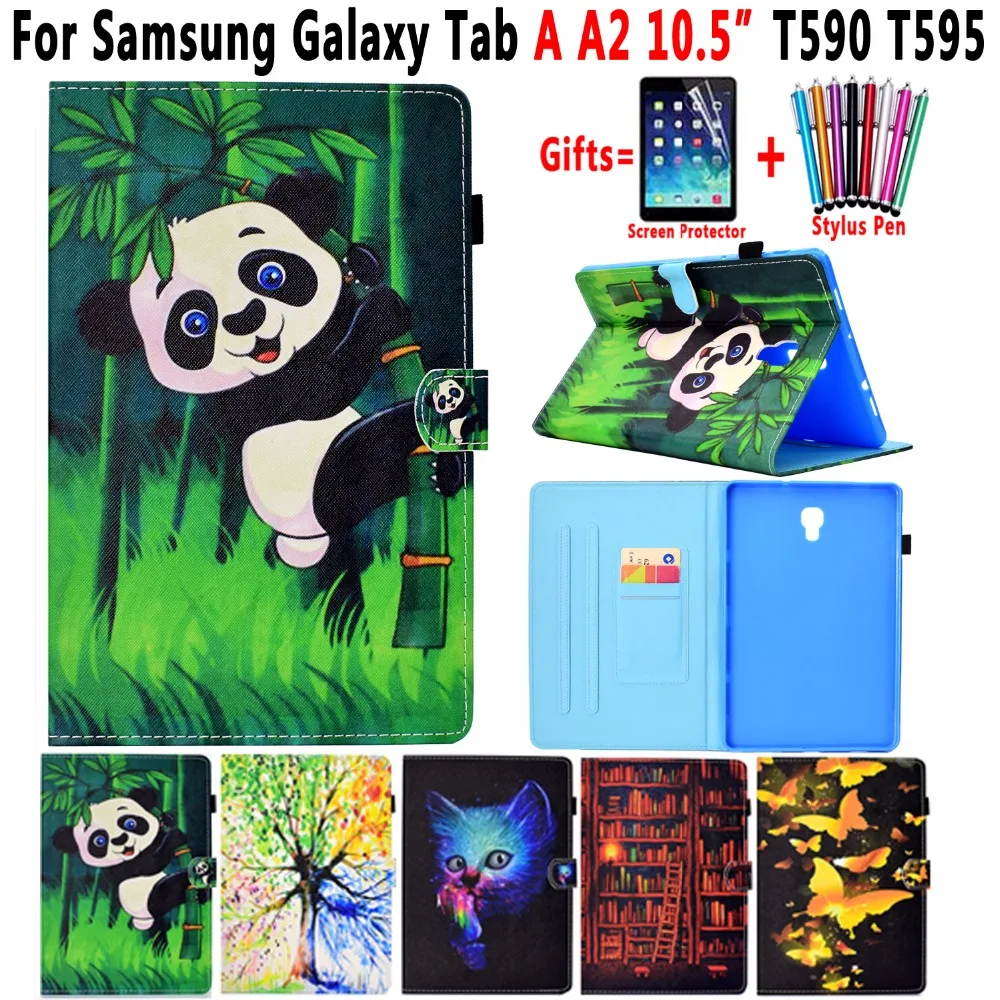 Модный кожаный смарт-чехол с принтом для Samsung Galaxy Tab A A2 10 5 2018 T590 T595 SM-T590 чехол Чехол