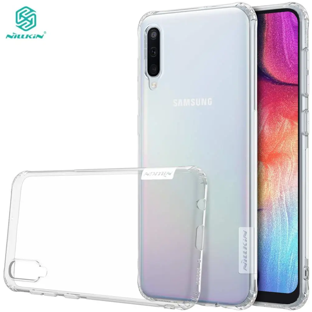 

For Samsung Galaxy A30 A50 A70 Case Nillkin Nature Transparent Clear Soft silicon TPU Protector Back Cover Phone Cases Shell