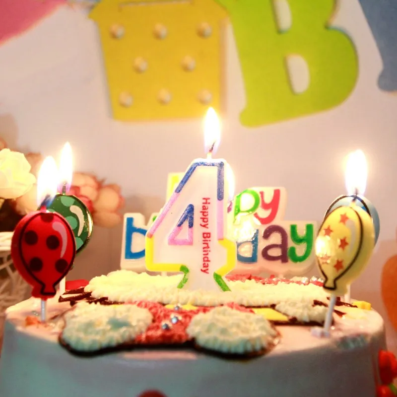Красочные с днем рождения номер лампы в форме свечи Пижама для детей и взрослых, 1 2 3 4 5 6 7 8 9 0 1st, первый день рождения, юбилей, вечеринка, украшение Поставки
