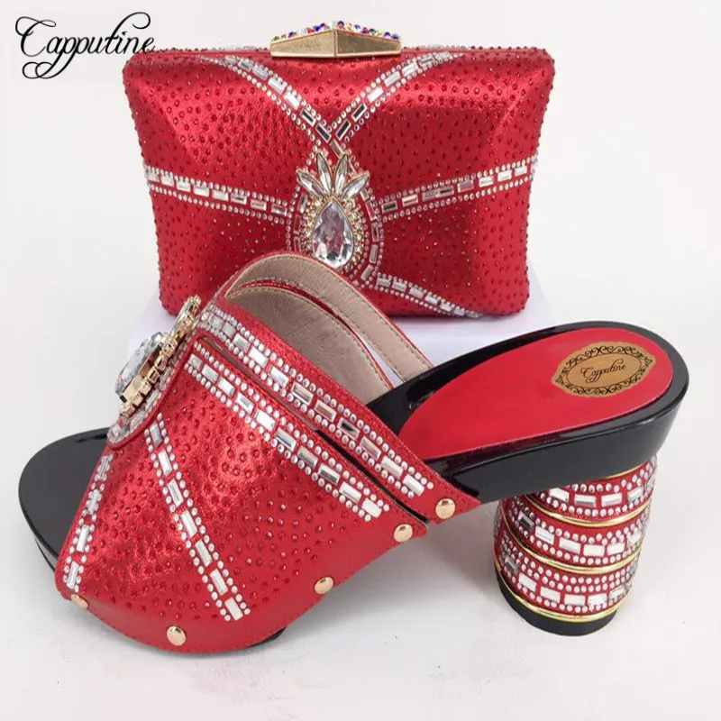 or Ensemble Haute Assorti New vert Qualité Chaussures Noir rouge pourpre Africain Sac bleu Capputine African jaune Conception argent Sacs Et Italie ZpwqFw