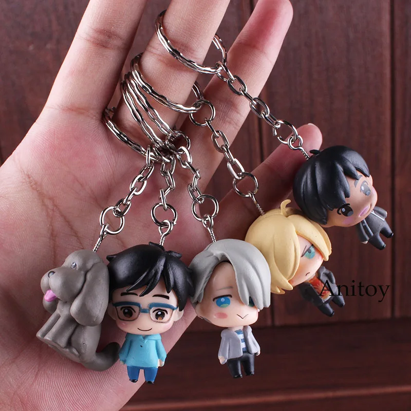 

Yuri on Ice Figure Victor Nikiforov Makkachin Yuri Plisetsky Katsuki Phichit PVC Keychain Anime Action Figure Toys Doll 5pcs/set