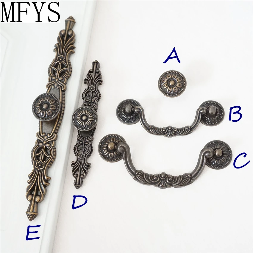 

3.75'' 5'' 6.3'' French Chic Handle Pull Knob Retro Pulls Handles with Back Plate / Kitchen Cabinet Pull Handle Knobs Furniture