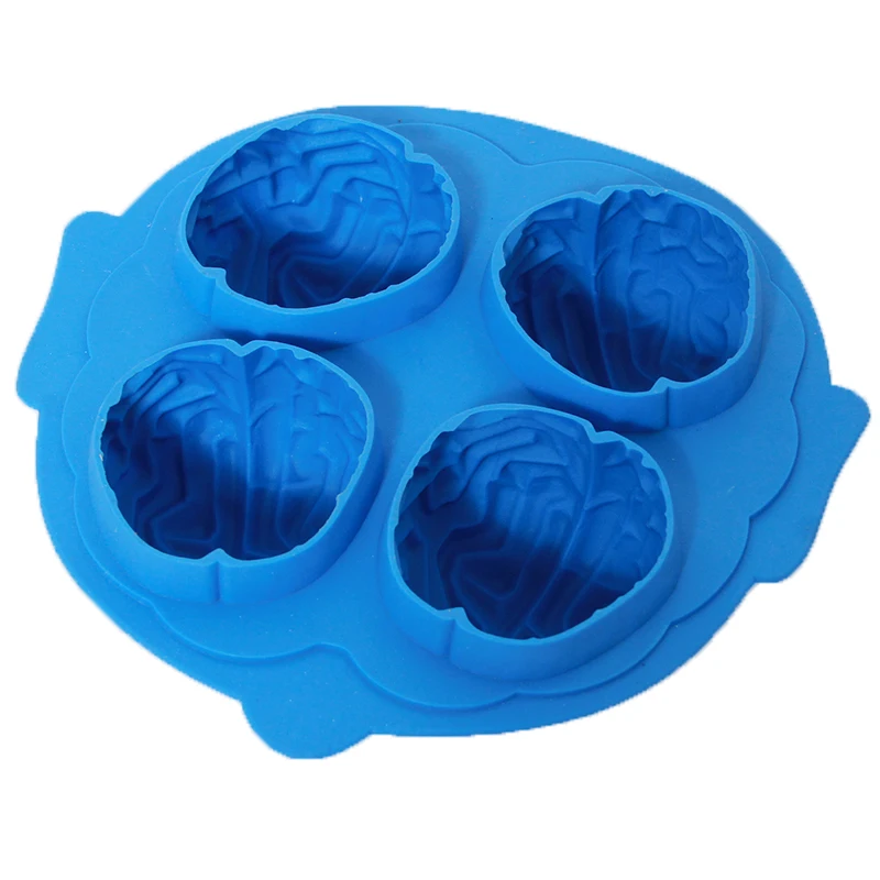 DIY в форме мозга Лед Заморозка Куб Силиконовый поднос чайник Плесень Форма для изготовления мороженого Шоколад формы печенья бар вечерние формы для напитков - Цвет: Blue