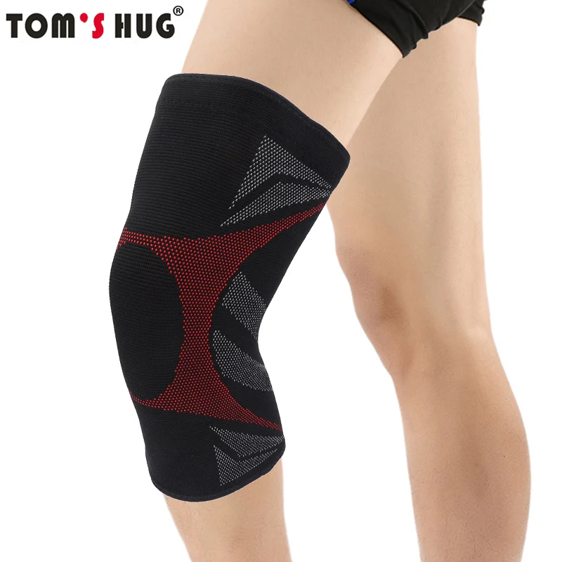 Tom's Hug Matte Red Anti Strip Sports Knee Support Pads 1 Pcs Anti-slip Kneepads Protector Warm for Arthritis Pain Relief | Спорт и