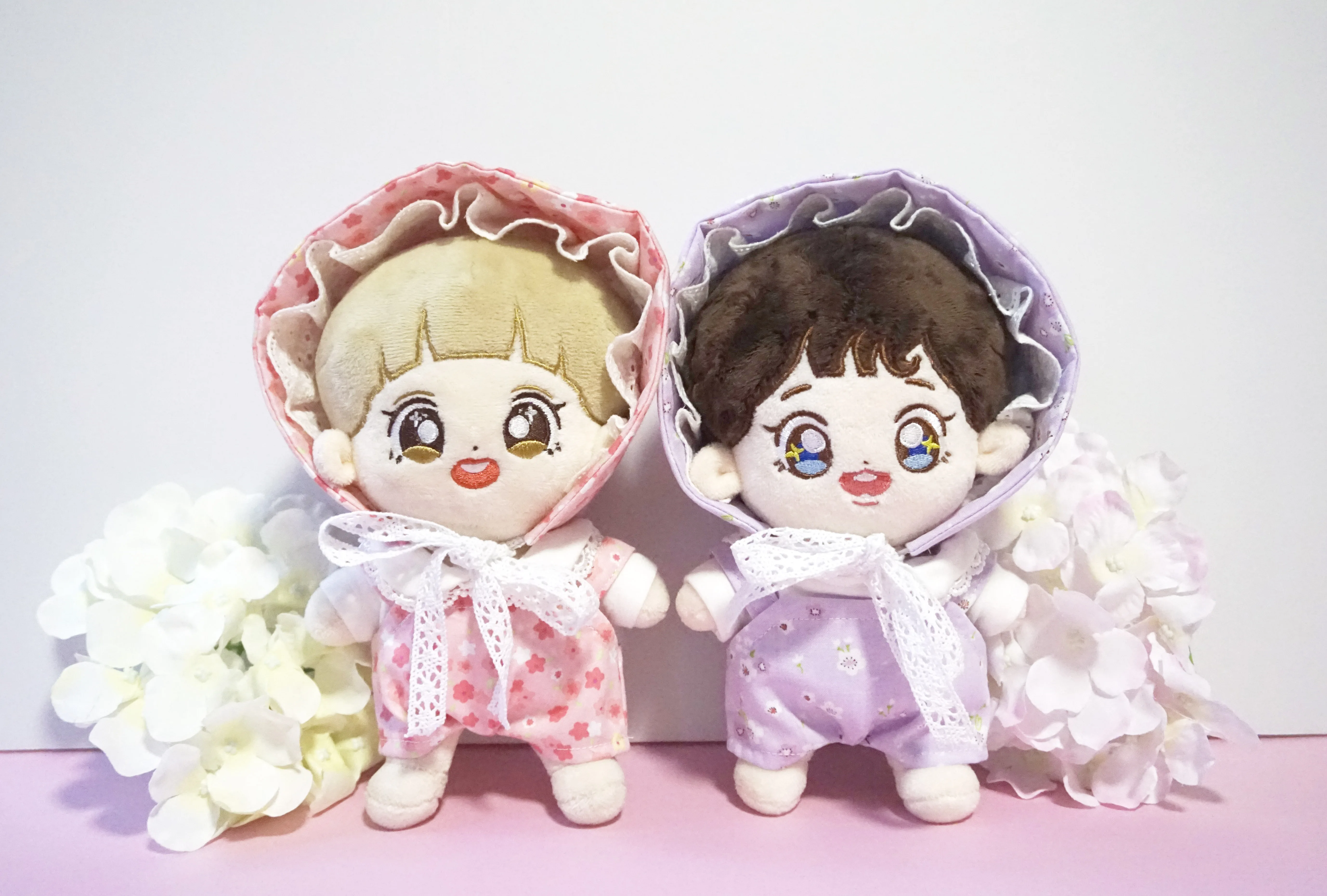 [MYKPOP]EXO Floral Print Lace Hood& Romper Sets for Doll of 20cm CHANYEOL BAEKHYUN SUHO KPOP Fans Collection SA18092801