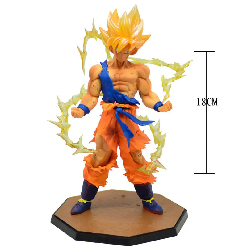 

Anime Dragon Ball Z Figuarts Goku Figure Super Saiyan Son Gokou Goku Fighting Ver. Anime PVC Action Figures Model Toy 7" 18CM