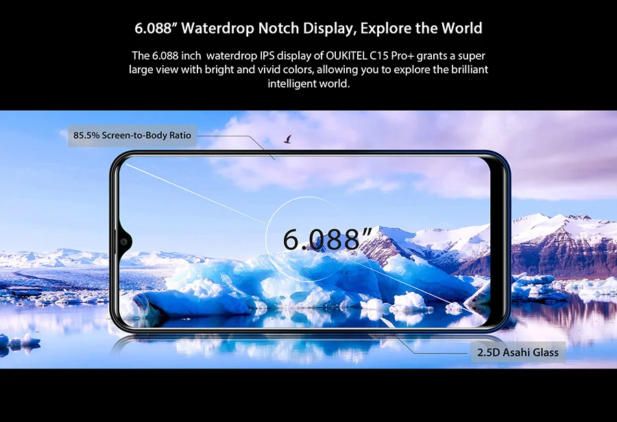 Мобильный телефон OUKITEL C15 Pro+ 6,088 ''19:9 Android 9,0 Pie 3 ГБ 32 ГБ MT6761 с каплями отпечатков пальцев для распознавания лица 5G WiFi 4G