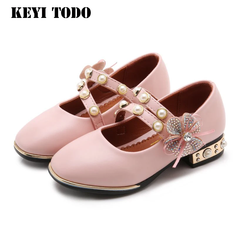 

Girl Princess Shoes 2019 Spring new single shoes England soft Bottom dance shoes elegant performance black leather shoes 731