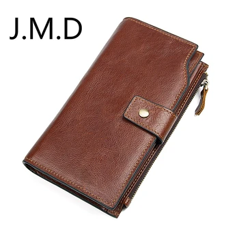 

JMD Men's Leather Purse Long Business Hand Bag Leather Wallet Card Package 8103