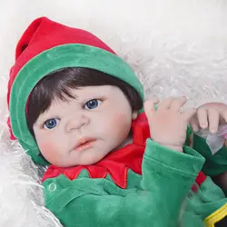 23 ''Полный Силиконовые Винил Reborn куклы живой мальчик младенцев с соски реалистичные куклы reborn игрушка в подарок Bebes menino