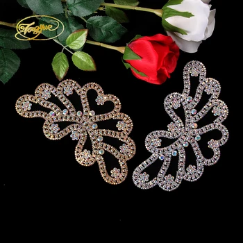 

17 * 9.5 cm Heart-Shaped Water Drill Applique Dress And Dress Accessories For The Wedding Dress