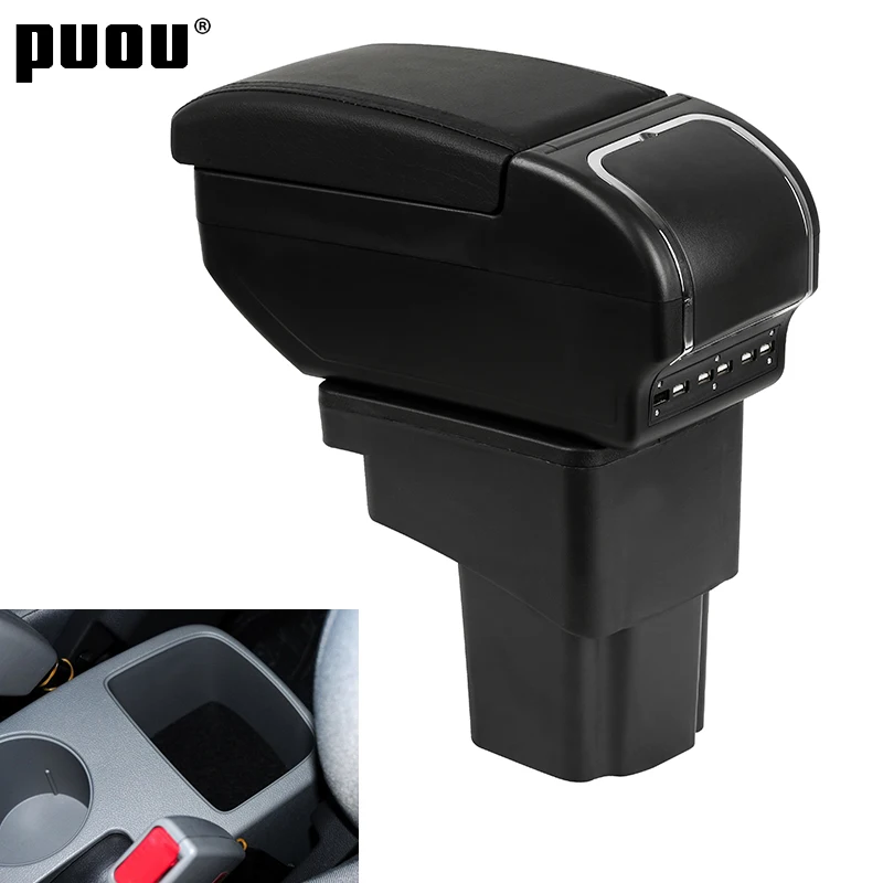 

Central Store Content box For Hyundai Accent RB Solaris 2011-2016 Double layer USB Interface Armrest box with Cup holder Car mod