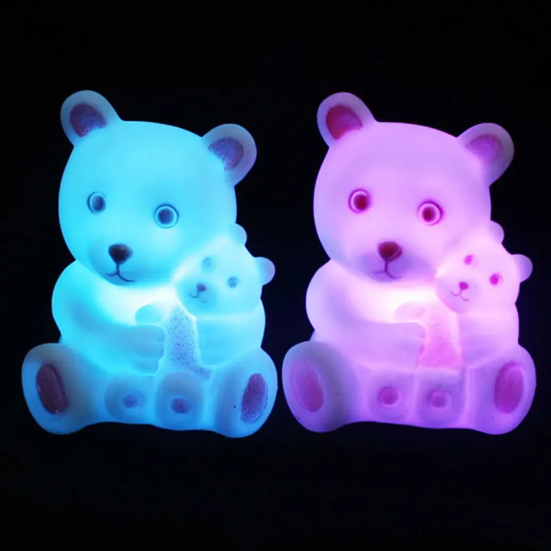 Медведица ночные огни Цвет изменение светодио дный Lights детские светящиеся игрушки Спальня получить огни на день рождения детский подарок