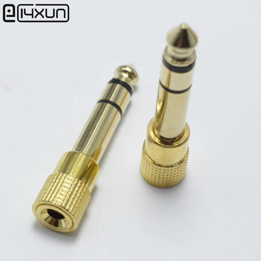 

New 2pcs Gold plated 6.35mm 1/4"Male plug to 3.5mm 1/8"Female Jack Stereo Headphone Audio Adapter 6.35 to 3.5 converter