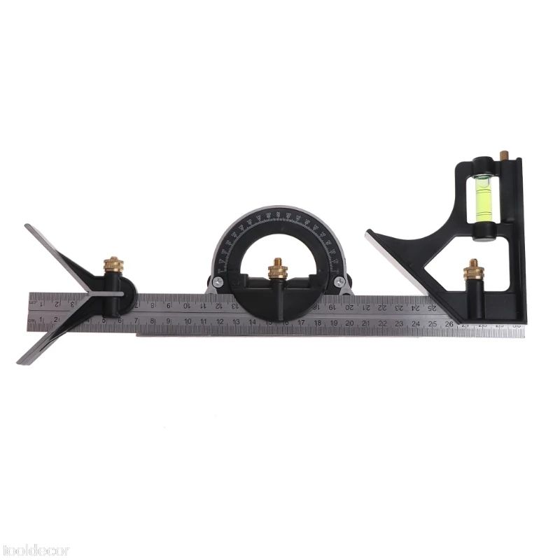 

1PC 30cm Combination Tri-Square Ruler Level Steel Measuring Angle Tool Multi-purpose Measurment Tool -B119