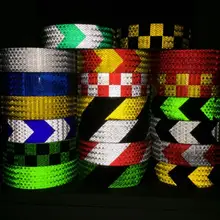 Ширина 5 см, светоотражающие светофоры, цветная клейкая лента, предупреждающая лента для оборудования безопасности с клеем, ночной светоотражающий пояс