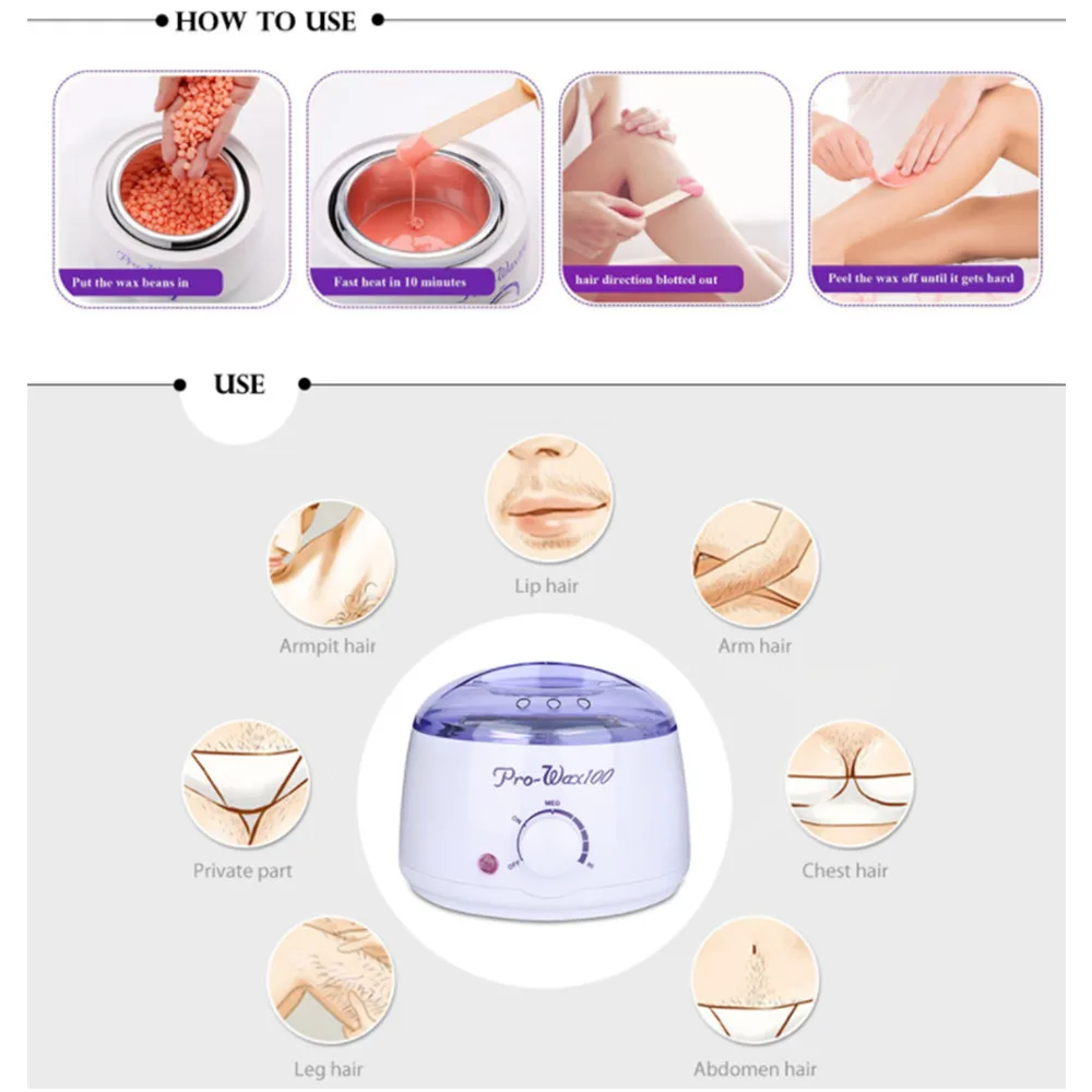Wax Warmer Hair Removal Waxing Kit Wax Machine With 4 Flavors Hard Wax Beans For Painless Wax Of Legs, Face, Body Wax Warmer Hair Removal Waxing Kit Wax Machine With 4 Flavors Hard Wax Beans For Painless Wax Of Legs, Face, Body