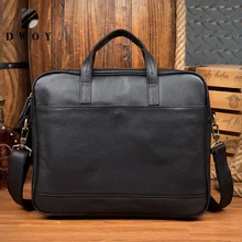 Бизнес Портфели из натуральной кожи от известного бренда, Портфели, 15 дюймов коммерческий ноутбук Портфели, кросс-боди сумка через плечо