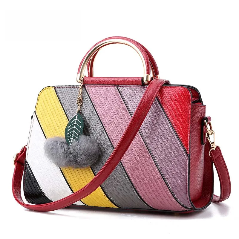 2017 New Ladies Handbag Candy Colors Patchwork Women Shoulder Messenger Bags Female Fashion