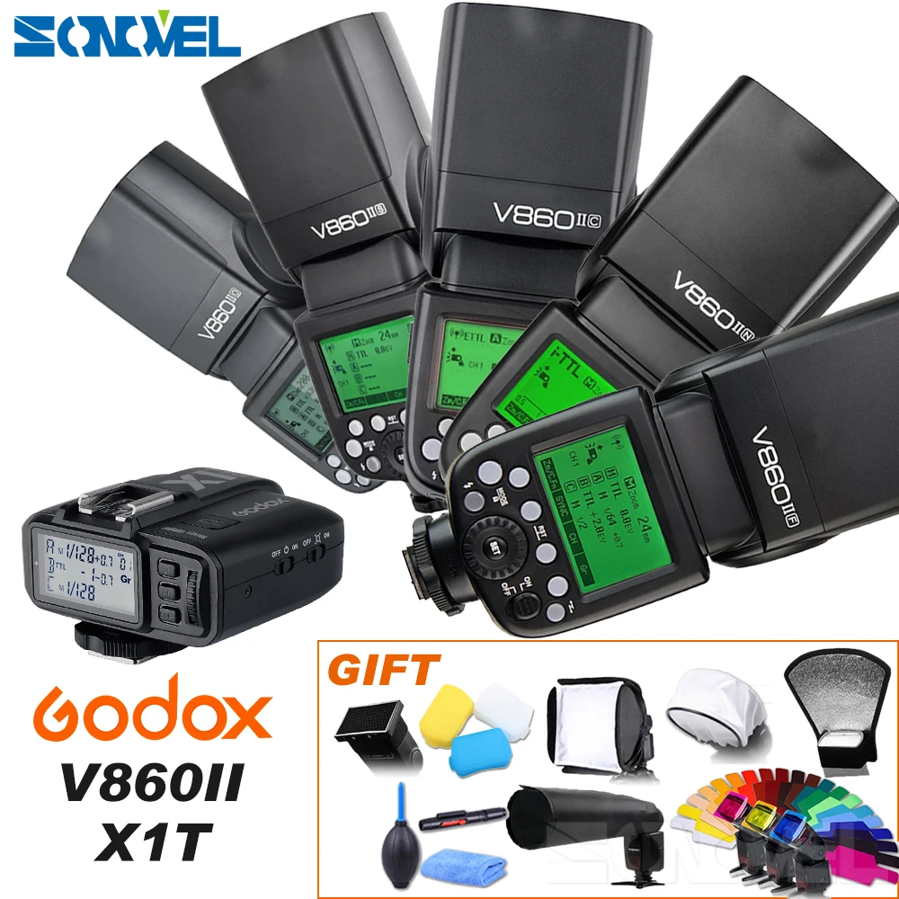 Беспроводная вспышка Godox V860II C/N/S/F/O 2 4G 1/8000s 2000 мАч литий ионный аккумулятор для Sony