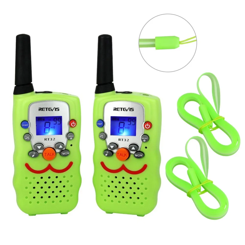 

2pcs Mini Walkie Talkie Kids Retevis RT32 0.5W 8/22CH UHF 446Mhz PMR446 VOX LCD Display Portable Toy Radio Set Children Gift