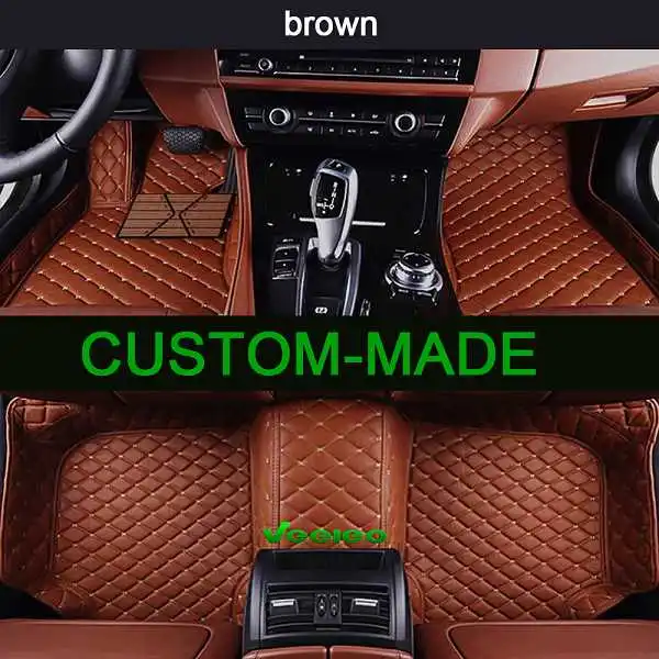 Veeleo 6 цветов автомобильные коврики для DS-7- на заказ-подходят для любой погоды автомобильные коврики полный комплект водонепроницаемые Нескользящие 3D коврики для автомобиля - Название цвета: brown