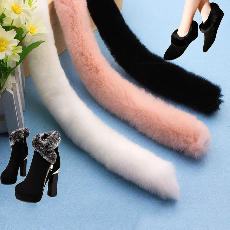 

2Meter/Lot Rex rabbit hair lace trim wool fur clothing Shoe accessories DIY handmade scarf boots decoration lace fabric