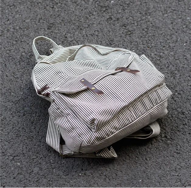 Mochila de lona casual feminina, bolsa escolar