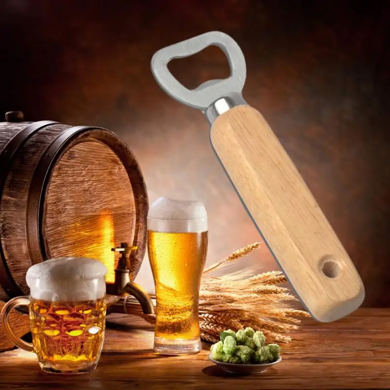 

1PC Wood Handle Handheld Bartender Bottle Opener Wine Beer Soda Glass Cap Bottle Opener Kitchen Bar tools