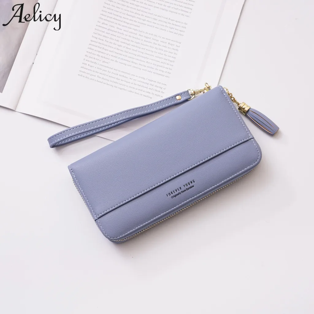 

Aelicy Wallet Zipper Ladies Coin Purse Fresh Long Leather Simple Multi-card Women wallets Card Holder new 2019 carteira feminina