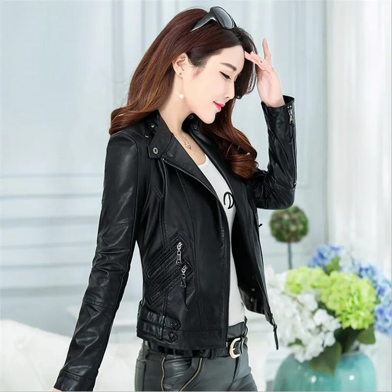 Женский короткий Блейзер из ПУ кожи на молнии|leather short jacket|short leather jacketshort jacket women |