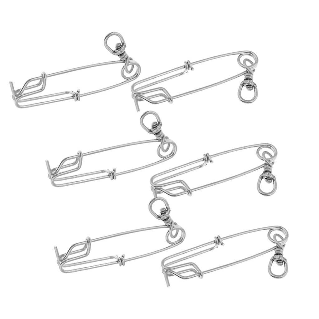 6x Long Line Stainless Steel Clips Float Swivel Tuna Clips for long line fishing sharking crabbing Snapper Tools