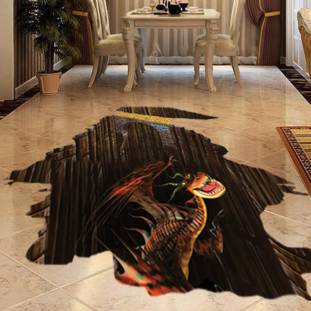 3d dinosaur stickers carrelage mur de décoration de mode créative ...