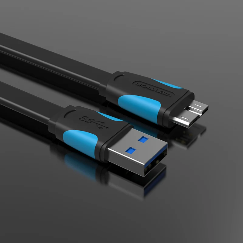 Кабель Vention Micro USB 3,0 1 м 0,5 м быстрое зарядное устройство USB кабель для синхронизации данных USB 3,0 кабель для мобильного телефона для samsung S5 жесткий диск 2 м - Цвет: Черный
